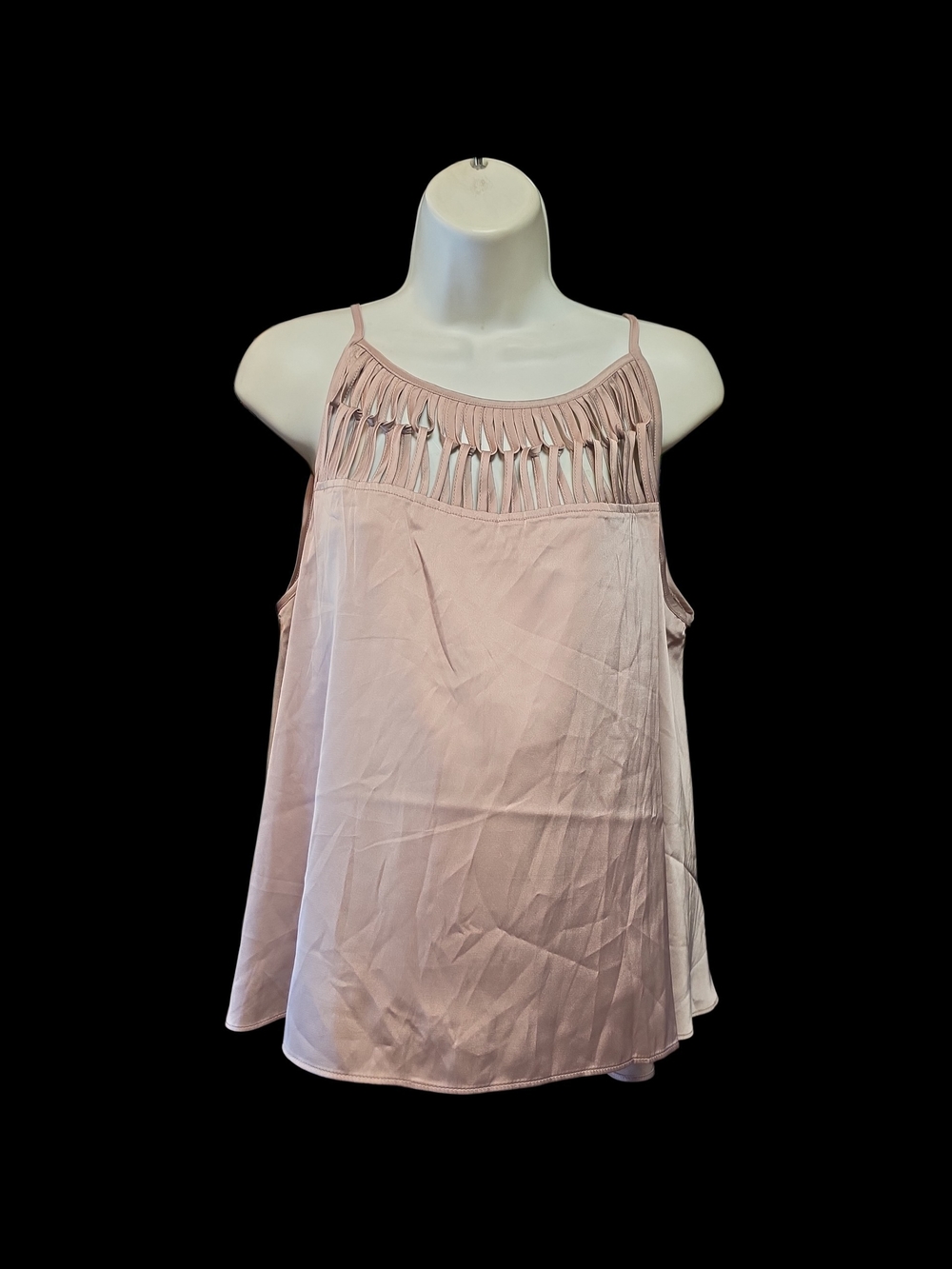 Dora Landa Women's Dusty Pink Crochet Yoke Tank Top